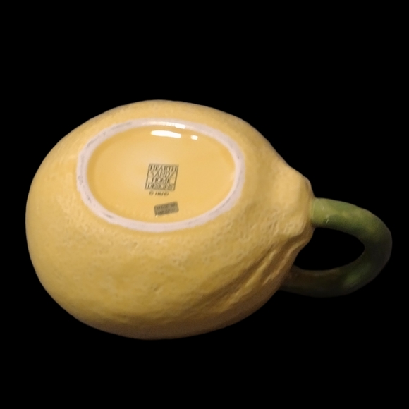 Hearth and Home Large Glazed Ceramic Yellow Lemon Pitcher - Picture 4 of 5